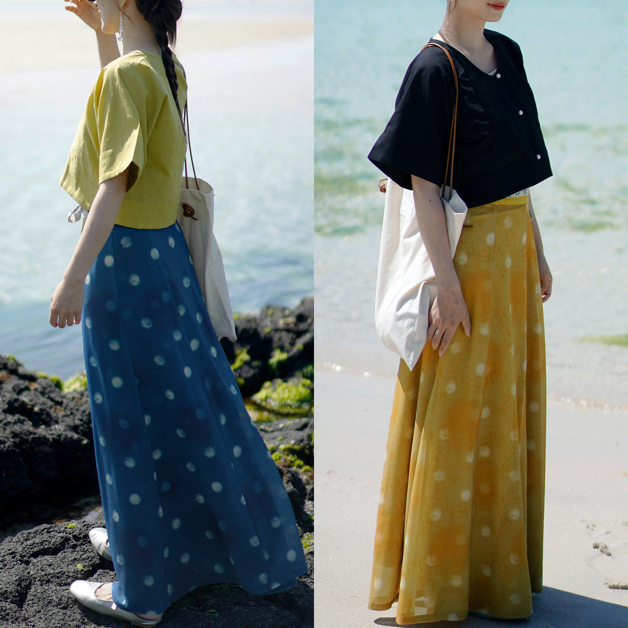 茱萸汉服｜豆娘波尔卡 十二破齐腰裙 唐制汉服日常夏日女装半身裙