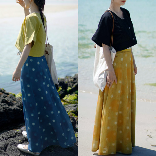茱萸汉服｜豆娘波尔卡 十二破齐腰裙 唐制汉服日常夏日女装半身裙