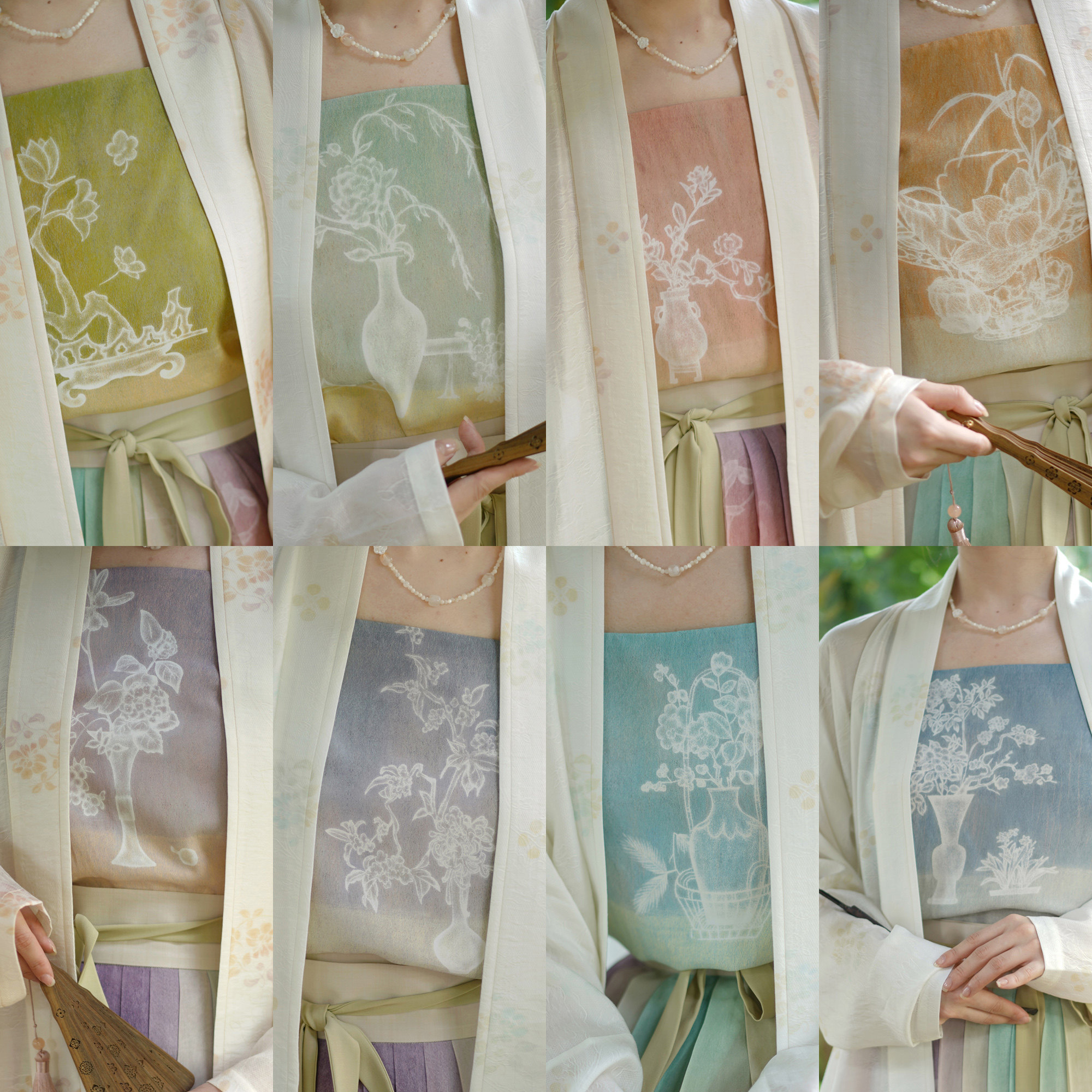茱萸汉服｜四时清供 春夏真丝汉服吊带内搭 汉服