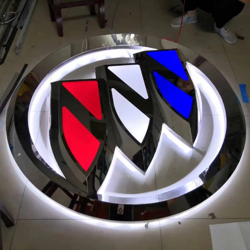 不锈钢三维车标4s店门头汽车标志logo悬挂发光吸塑标识招牌字定做