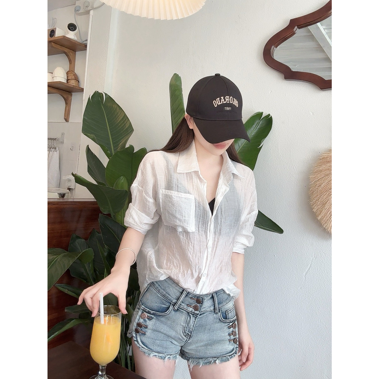 8809气质女士衬衫上衣2025年新款防晒轻奢薄款衫设计感衬衣女装