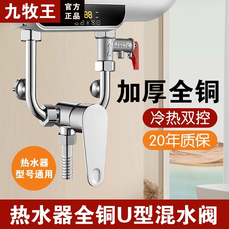 九牧王全铜电热水器淋浴混水阀
