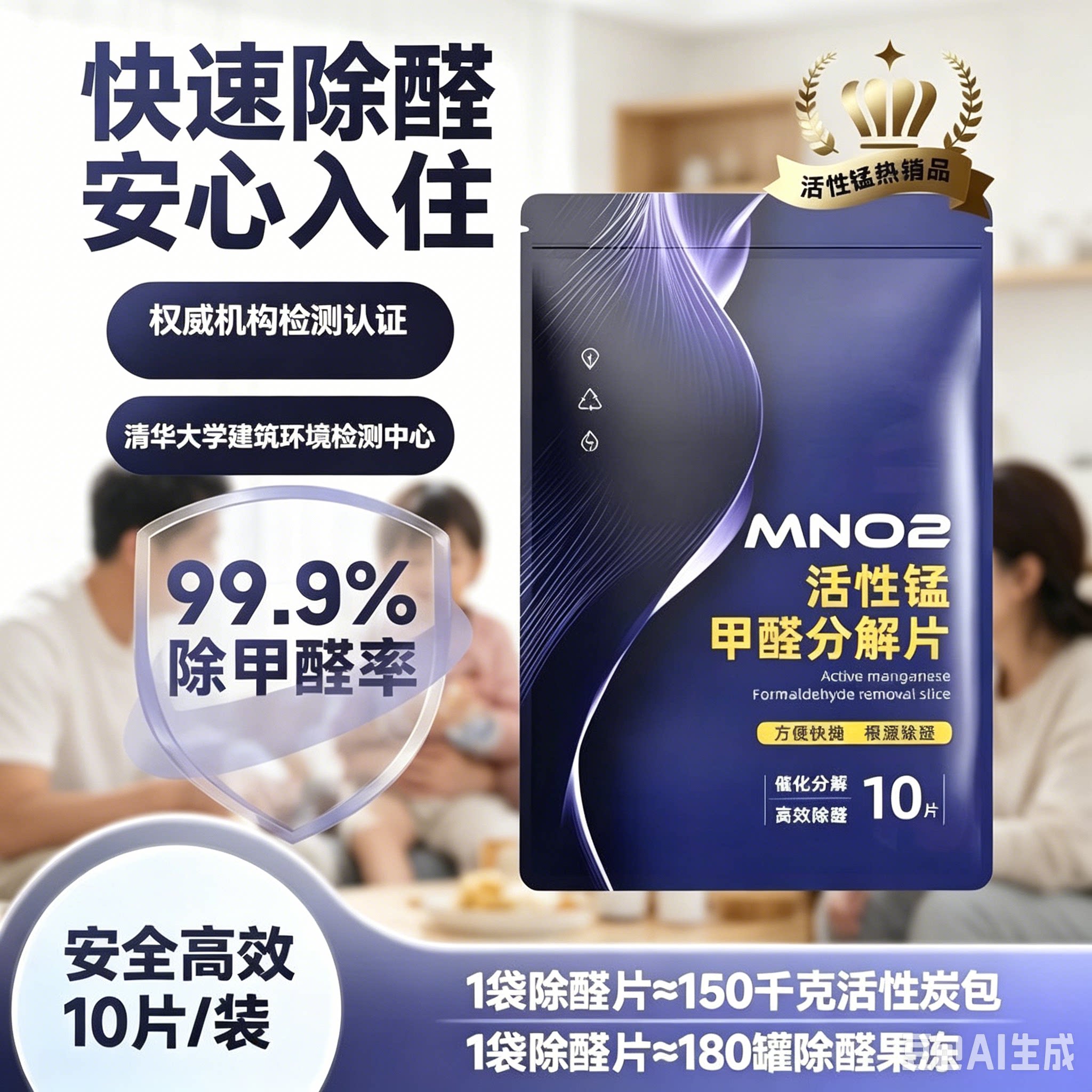 除甲醛活性锰分解片新房急入住强力室内家用衣柜子吸去异味CX