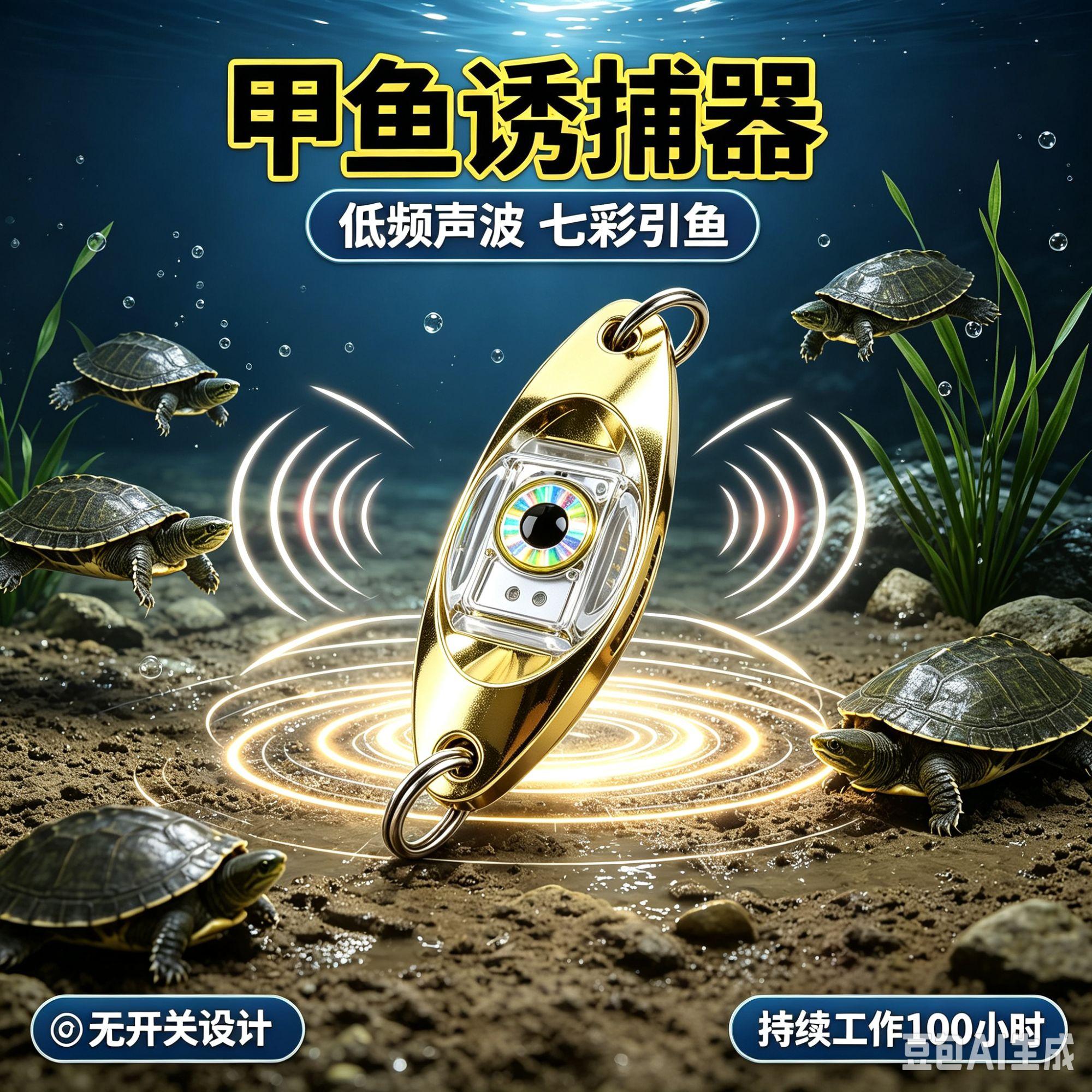 电子声纳聚鱼器入水感应铁片LED聚窝黑坑海钓高效聚鱼灯夜钓CX