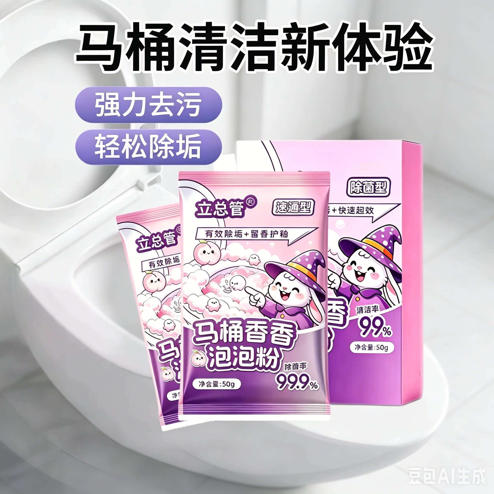 【拍一发八】马桶香香泡泡粉马桶除垢泡沫去味去黄去污除异味ZX