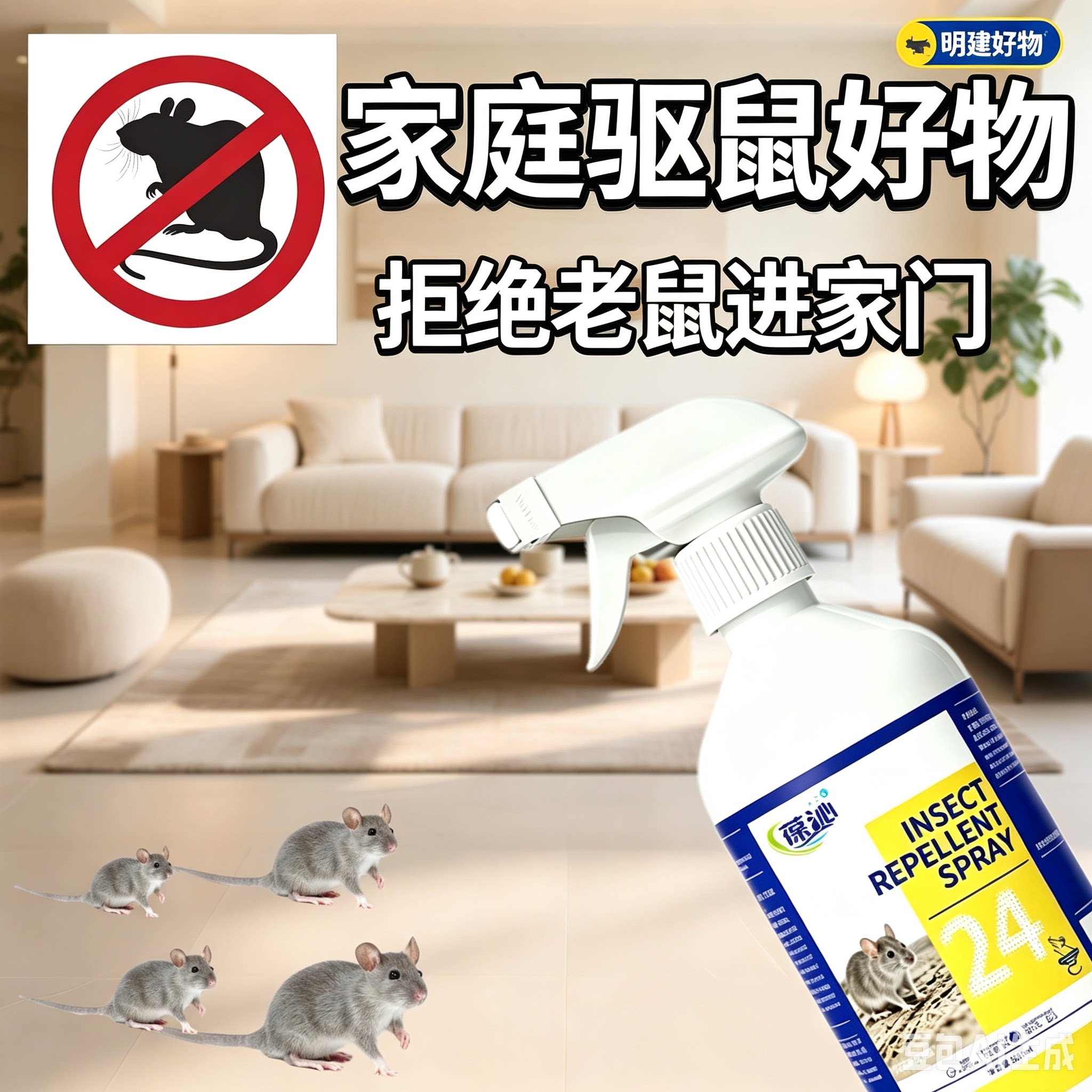 【19块9到手2瓶】家用驱鼠喷雾仓库饭店汽车发动机舱等专用ZX