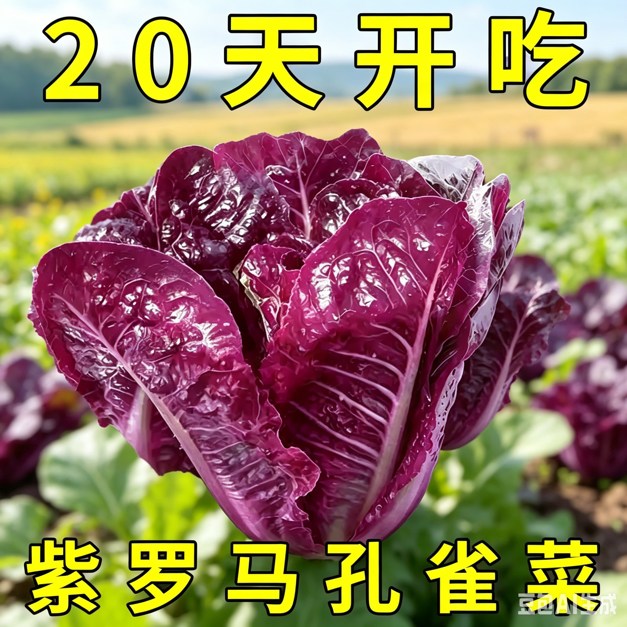 【抢！到手9.9】紫孔雀菜种子罗马直立生菜种籽沙拉菜生吃甜脆ZX