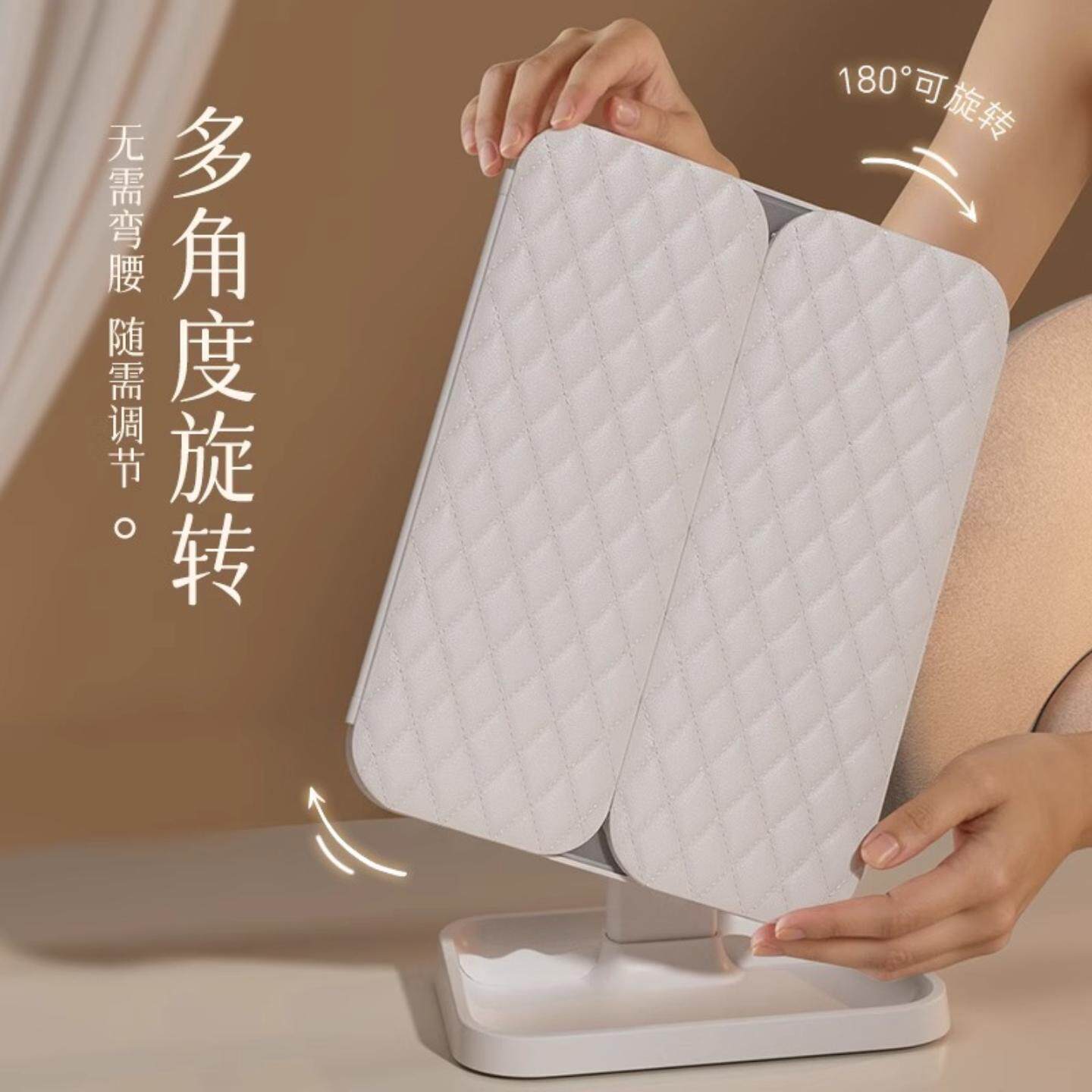带灯化妆镜家用可立可旋转三折叠台式高清学生宿舍美颜镜子