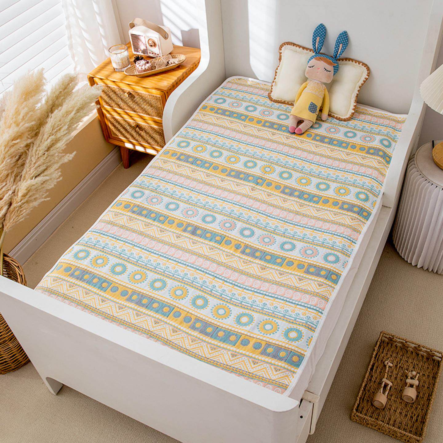 婴幼儿床垫纯棉幼儿园床单儿童成人加大居家四季床盖轻奢风