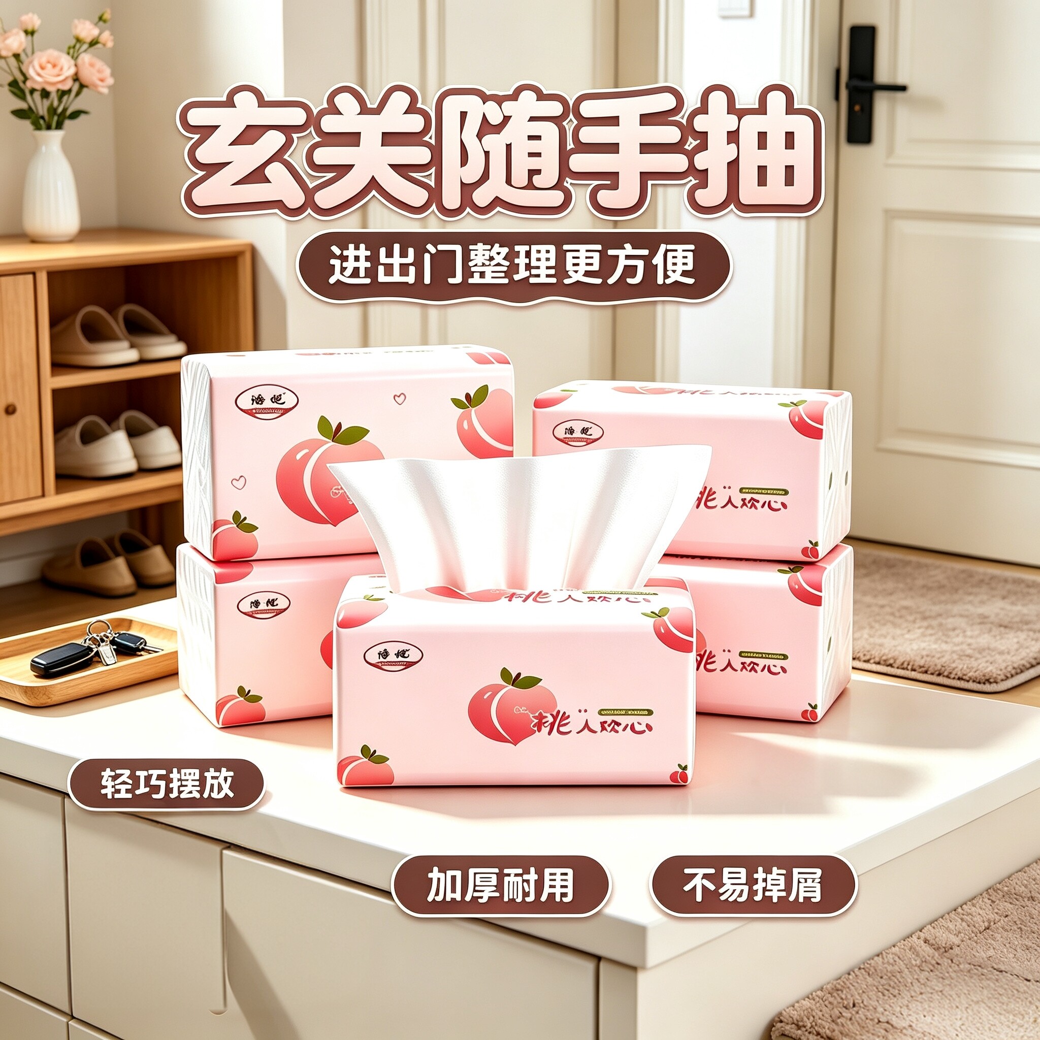 柔软压花抽纸家用大包整箱批发母婴敏感肌可用可湿水面巾纸巾