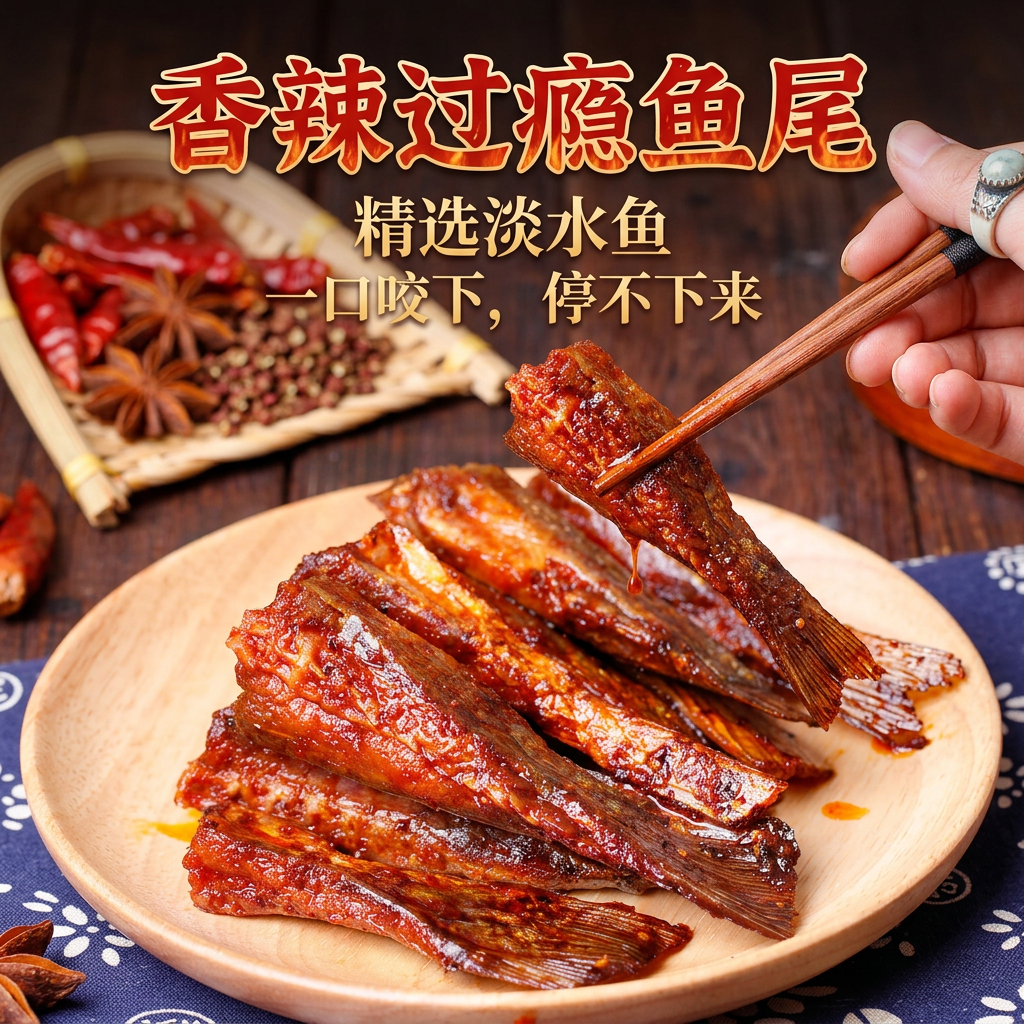 鱼尾地理标志产品鱼尾巴香辣东江湖湖南特产鱼肉解馋零食手撕袋装