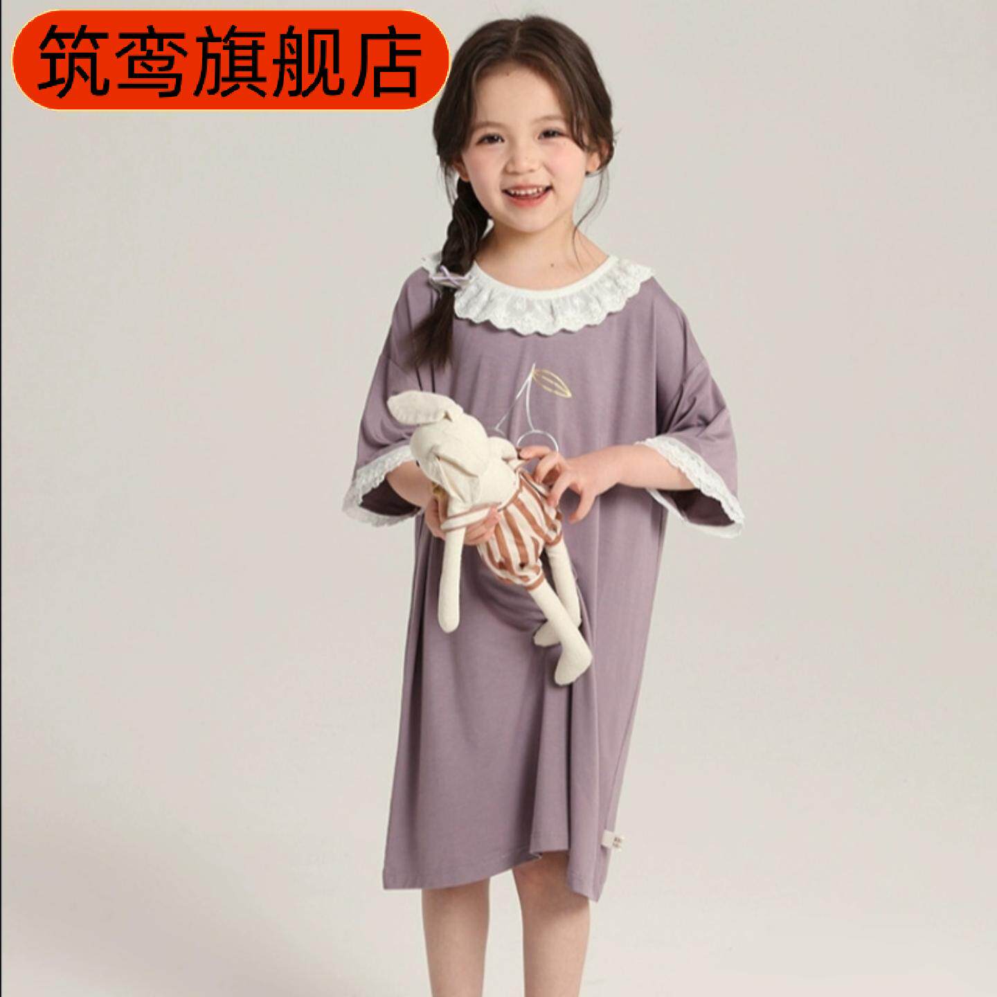 新款女童夏季空调睡裙两件套儿童
