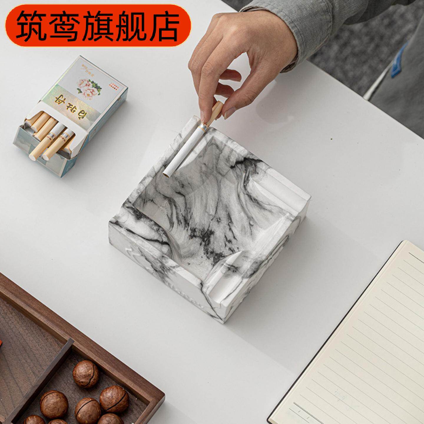 水转印创意正方形烟灰缸水大号雪茄烟细烟酒店会所网吧礼品
