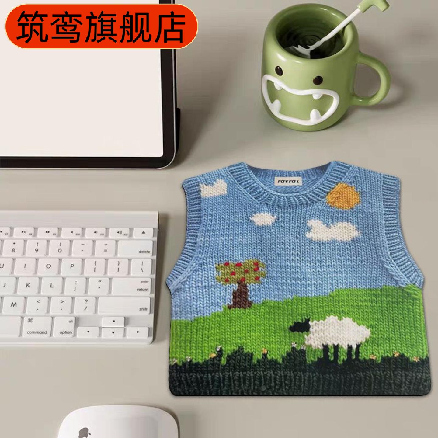 可爱毛衣印花鼠标垫个性办公室