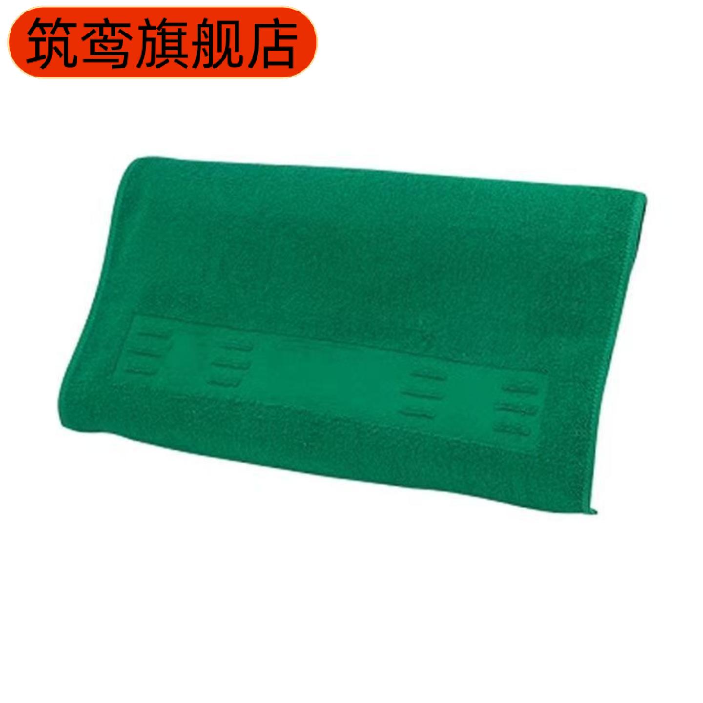 军绿竹炭纤维枕巾单人深绿蓝