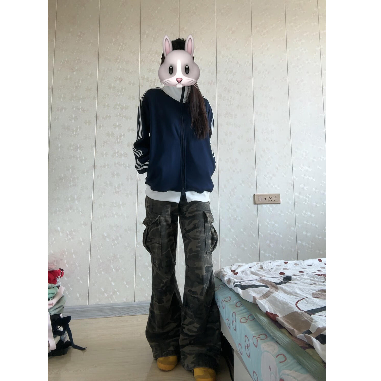 藏青色三条杠外套女款薄图片