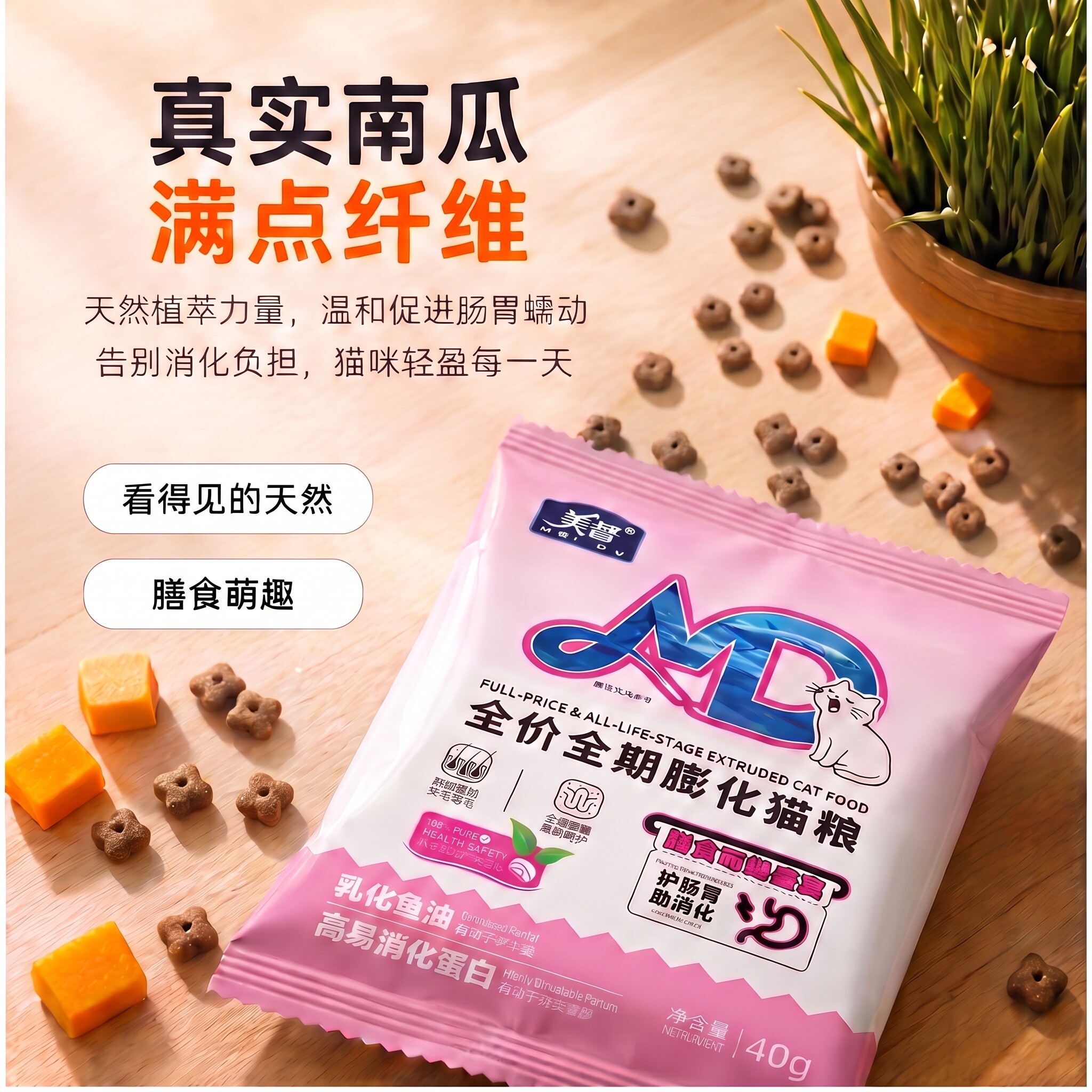 美督全价膨化猫粮营养均衡通用