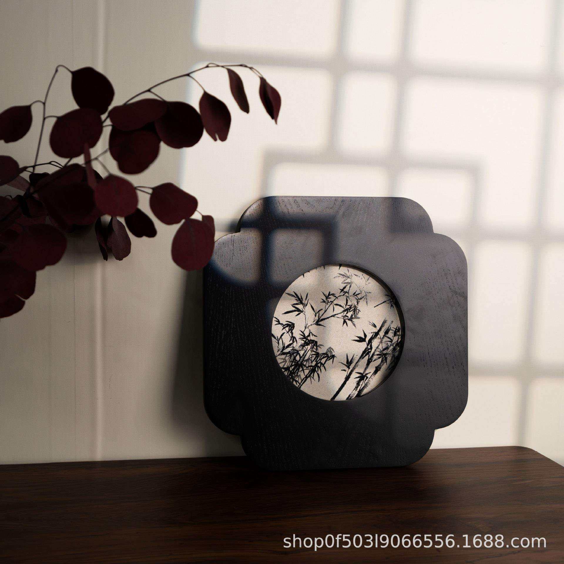 现代中古风壁饰立体人物实木复古挂画含框书房卧室玄关装饰画