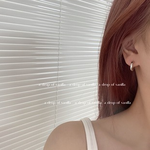s925银 ins极简冷淡风c型耳环 Vanilla 金银两色