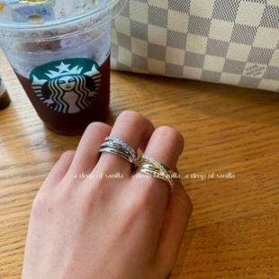 多层微镶开口戒指 nana同款 两色都自留啦 流星陨落 Vanilla