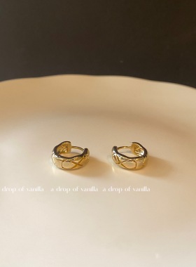 Vanilla / jennie同款 菱格小香风金色耳扣 精致百搭 s925银 自留