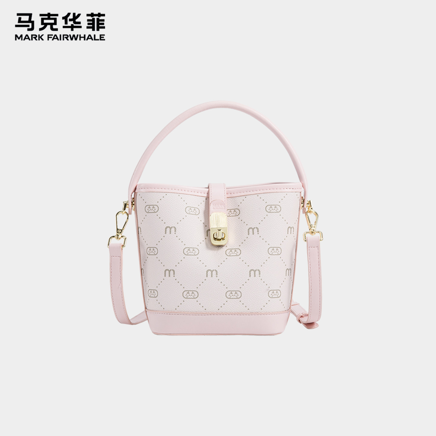 马克华菲轻奢单肩斜挎水桶包包女图片