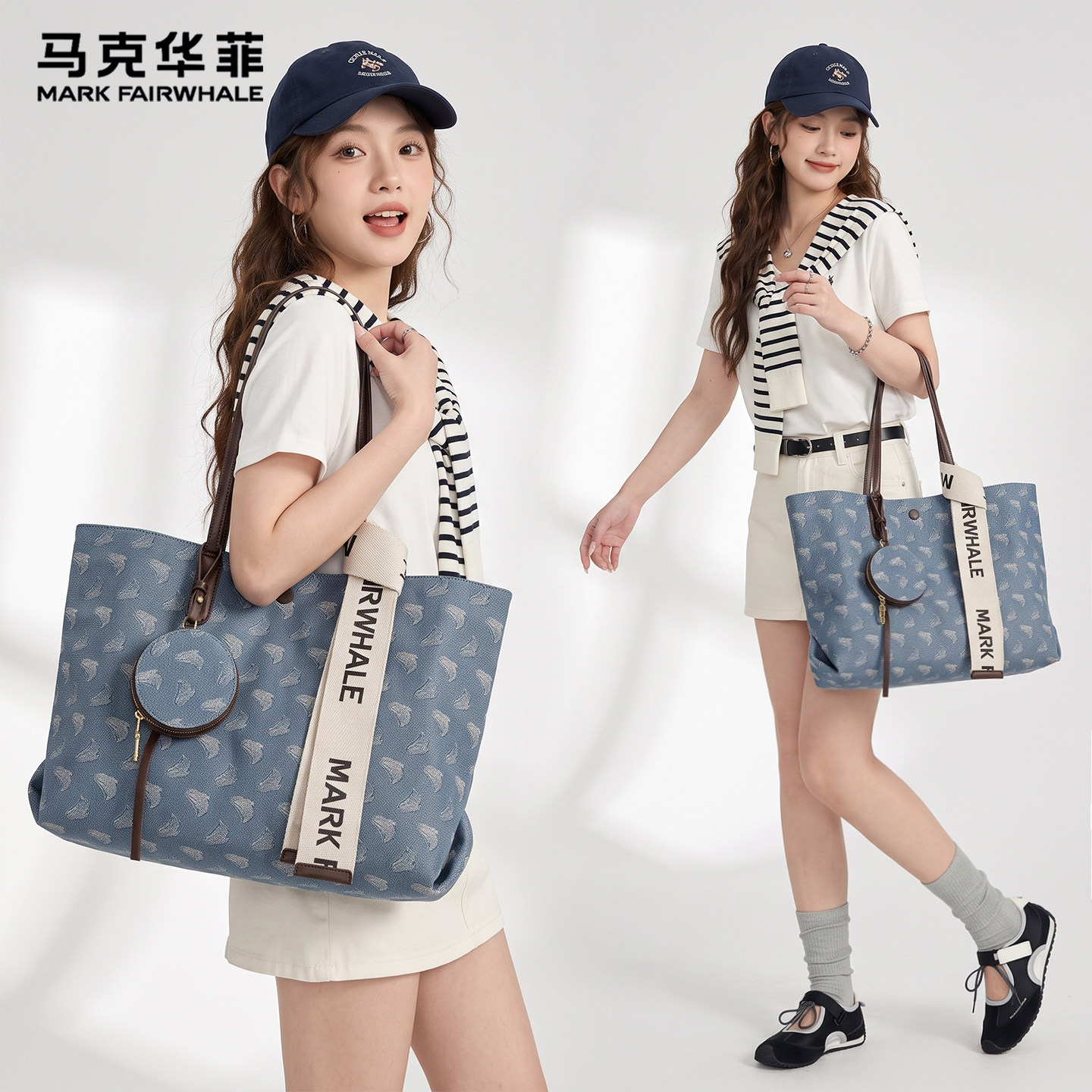马克华菲复古大容量托特包包女款图片