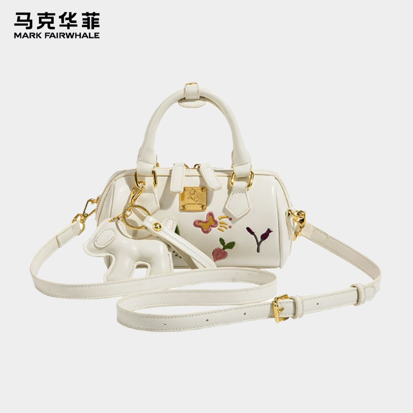 马克华菲轻奢小众刺绣波士顿包女图片