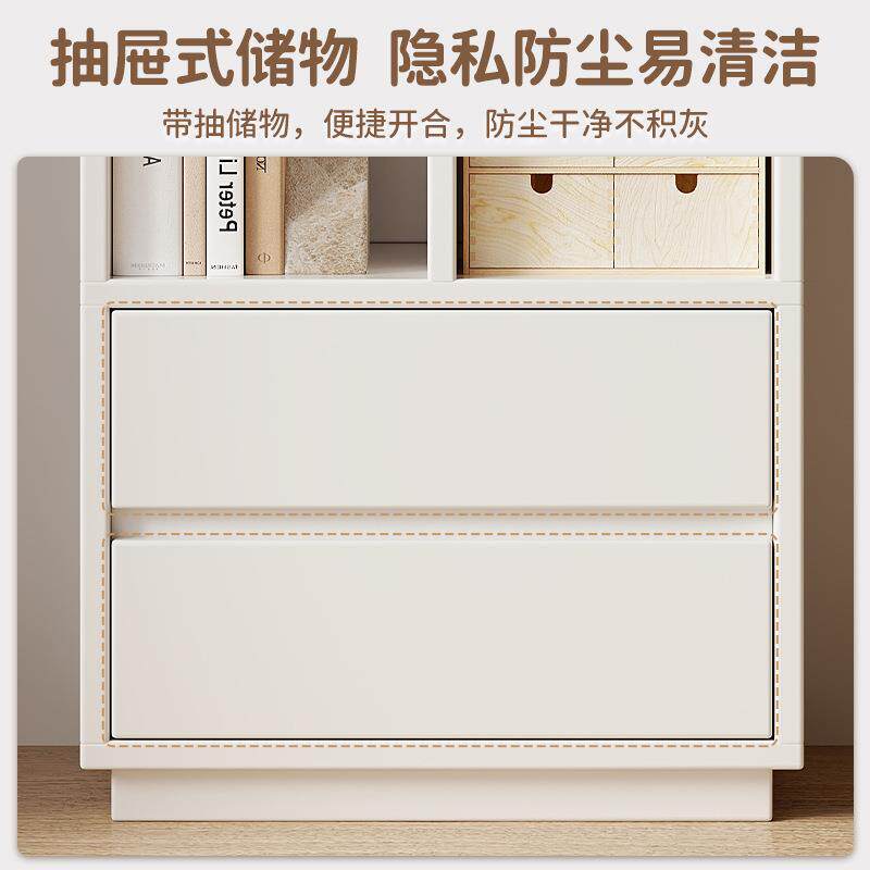 置物架自由组合矮柜家用现代小型奶油风床头柜简易落地收纳储物柜