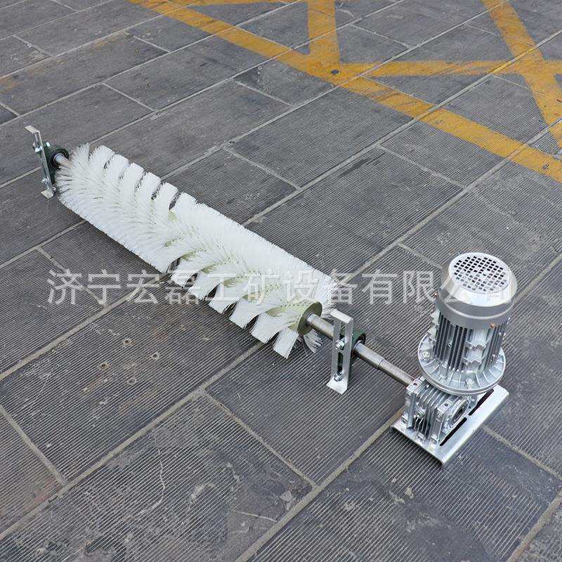 输送机电动滚刷清扫器水泥沙场B800耐磨尼龙毛刷滚筒无动力清扫器