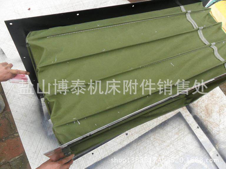 缝制耐腐蚀耐磨加厚帆布风机软连接绿色通风伸缩防尘罩
