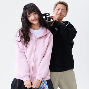 HSNH【美式手缝线设计卫衣】重磅春秋季连帽开衫情侣外套宽松上衣