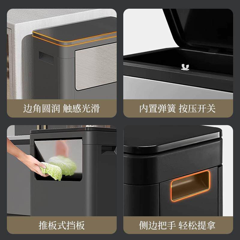 双艺垃圾桶双开盖模式免弯腰厨房垃圾桶商用户外垃圾桶大号大容量
