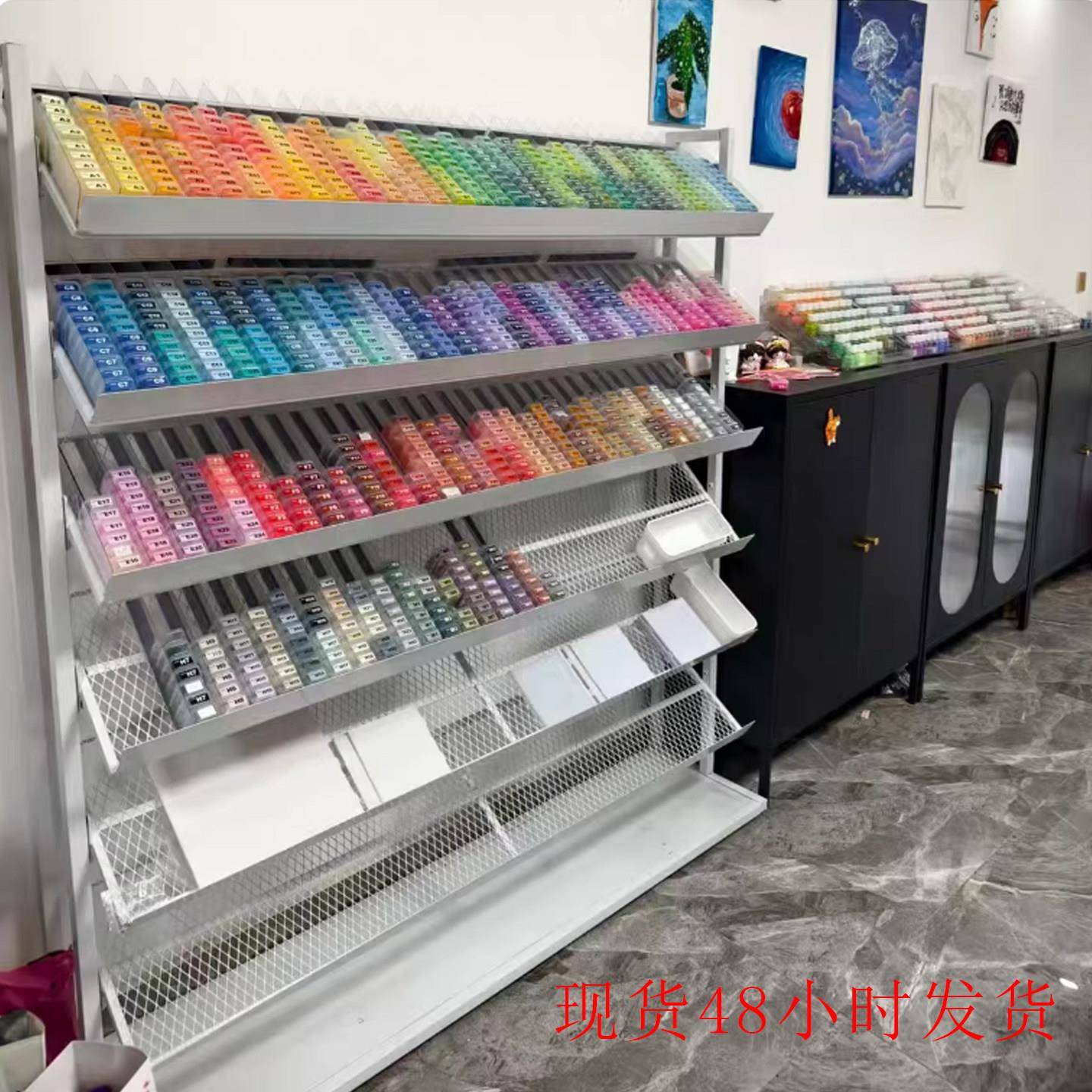 拼豆收纳置物架米珠材料盒置物架透明整理架书架报刊架样板展示架图片