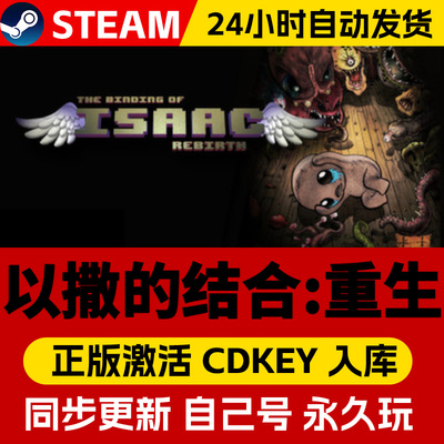 Steam正版以撒的结合重生激活码cdk全DLC激活入库胎衣忏悔国区全球区Rebirth Complete Bundle电脑PC中文游戏