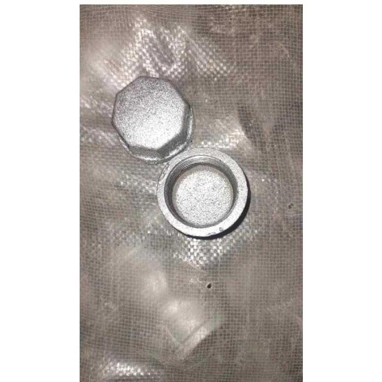 人防镀锌管帽玛钢圆管帽闷头堵帽铸铁国标管件六角管堵内丝阻流塞图片