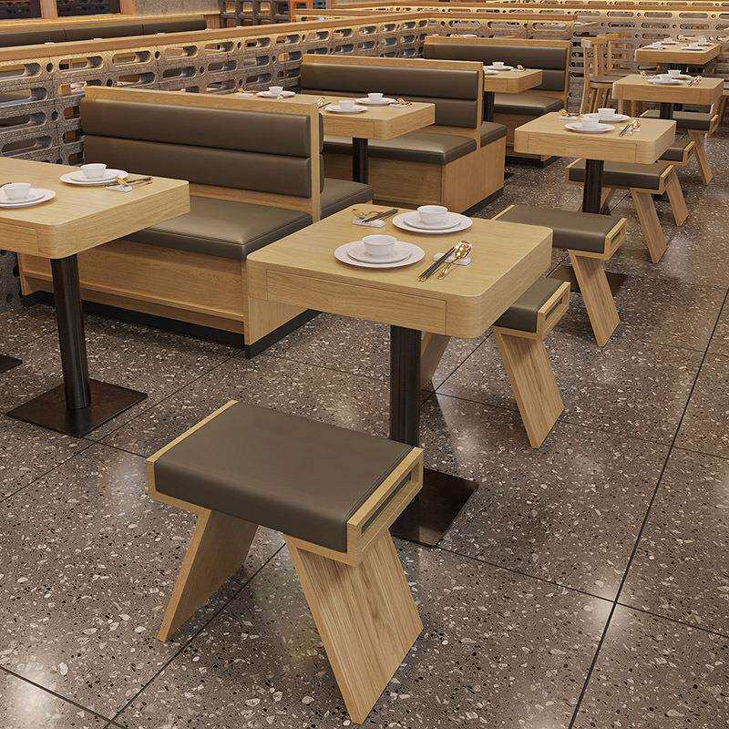 现代简约卡座沙发靠墙餐厅饭店西餐厅火锅店咖啡厅奶茶店桌椅组合