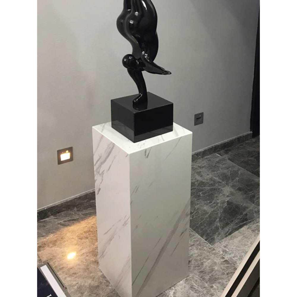 人造爵士白鱼肚白大理石底座摆件展台售楼处酒店艺术品装饰台