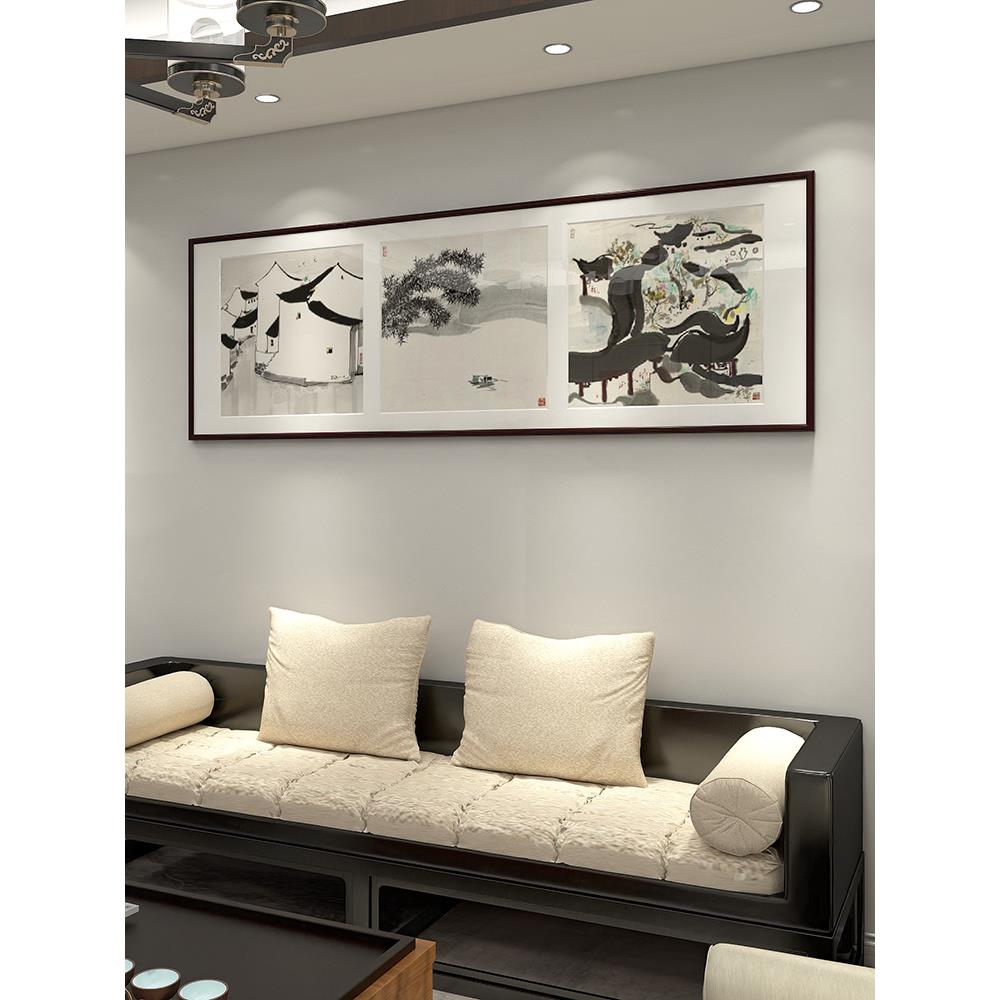 新中式客厅装饰画江南水乡水墨国画吴冠中江南风景挂画酒店挂床画