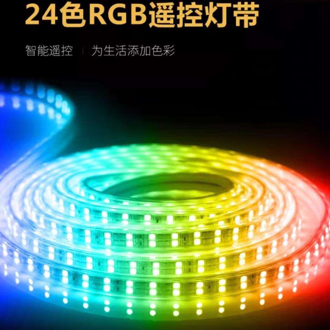 LED灯带RGB遥控灯条户外防水亮化工程室内吊顶电视背景24色可调光