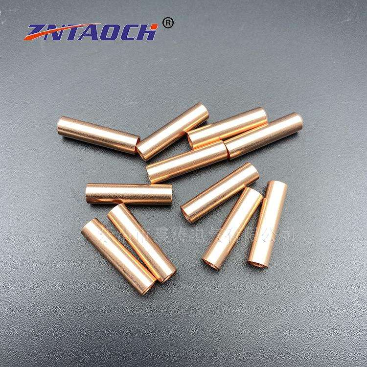 铜压接管 铜管外径4 内径3长25 厚0.5mm 冷压接线端子GT3-20