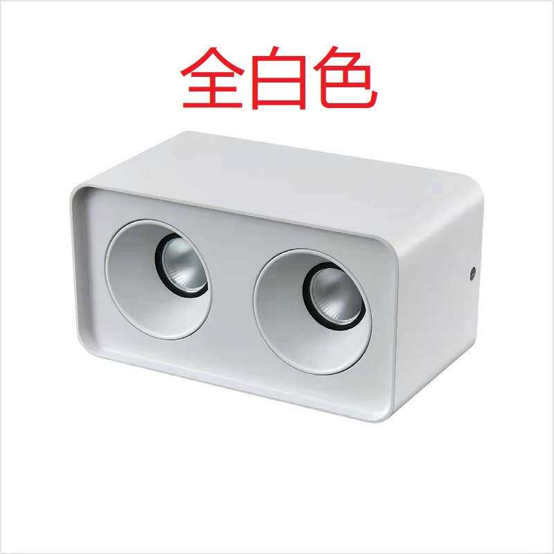 方形cob明装射灯格栅灯防眩科技双头led斗胆灯筒灯智能可调光护眼