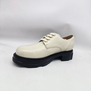 GL19241 货号A053 头系带粗跟乐福鞋 英伦风厚底圆