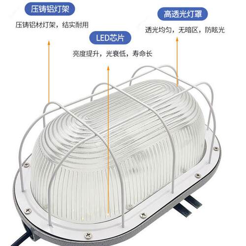 国标led防爆灯吸顶椭圆正圆防潮三防隔爆型水厂房仓库应急照明灯