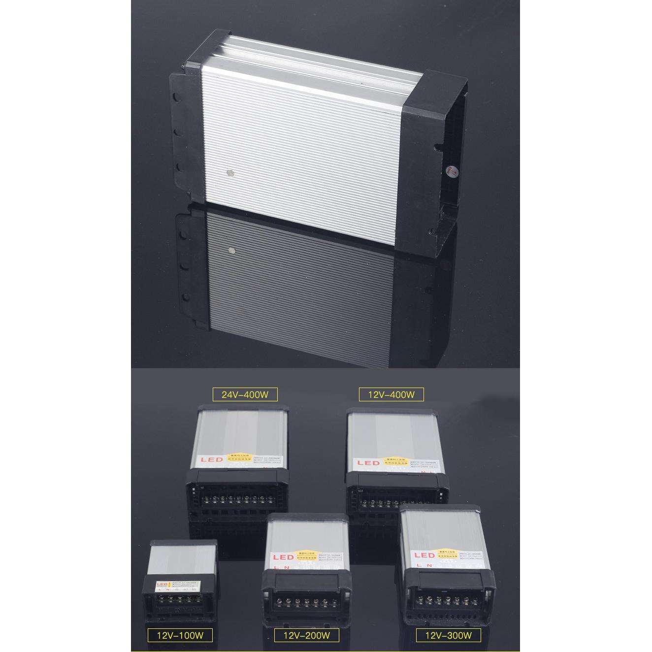 led数码管防雨开关电源400W变压器12v灯带户外模组室外线条灯24V图片