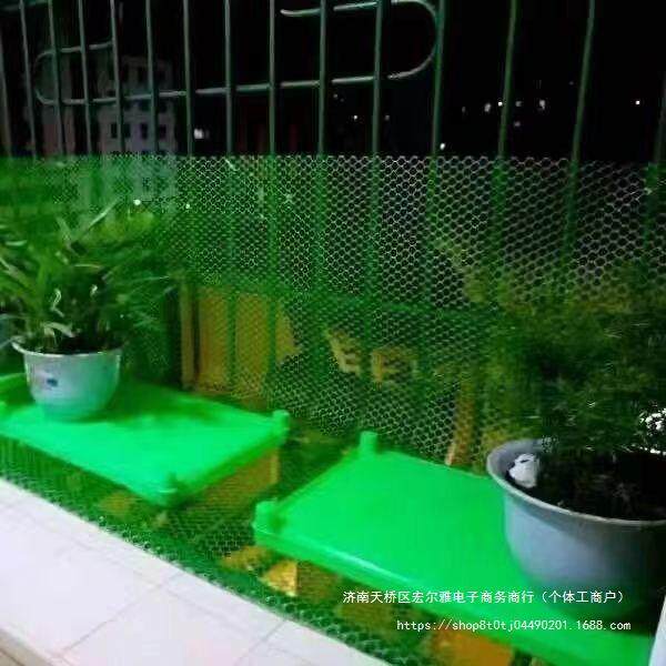 绿色50米阳台防护网塑料网格网封窗网防坠网宠物脚垫育雏网家禽网