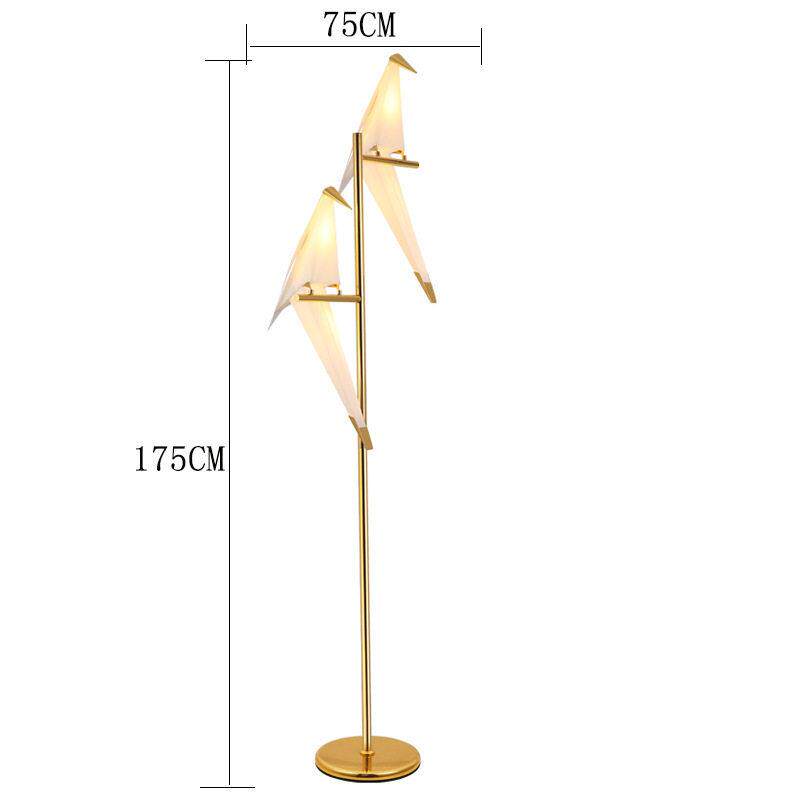 北欧简约落地灯简小鸟千纸鹤卧室轻工业田园地中海客厅落地台灯