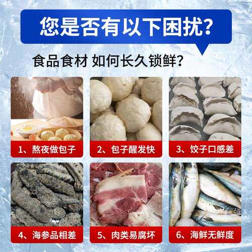 小型海参速冻机商铺家用海鲜冷冻 快速锁鲜海参保存商用速冻柜