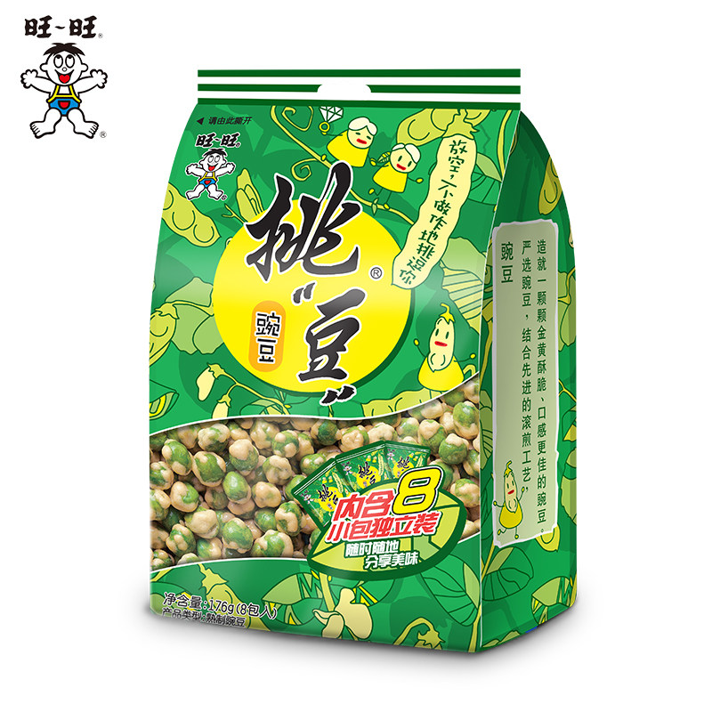 旺旺挑豆系列蚕豆青豌豆海苔花生独立小包装办公室零食