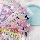 镭射咕卡贴纸卡通库洛米美乐蒂创意咕盘贴可爱手账装 饰贴画